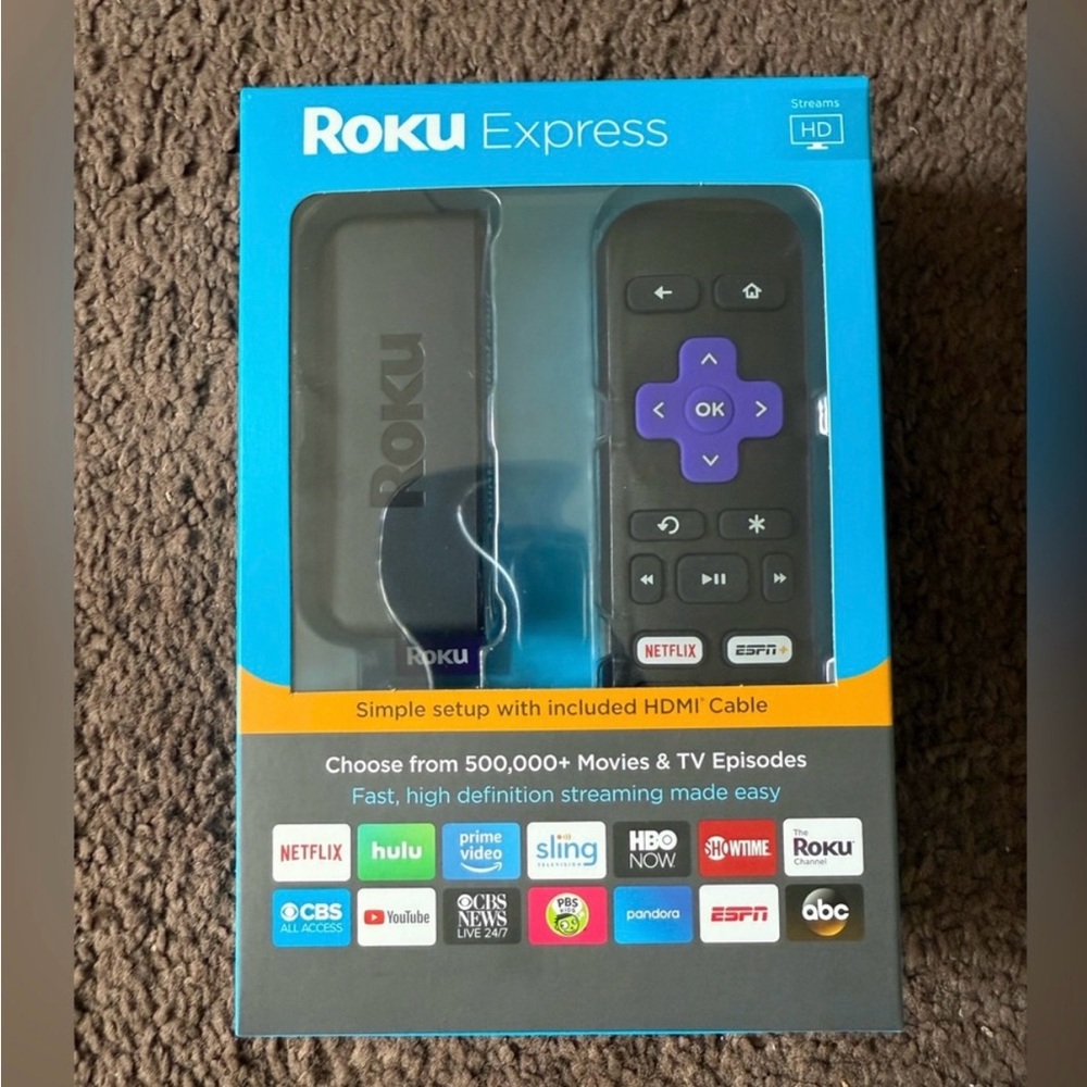 Roku Express (6th Generation) HD Media Streamer 3900RW VUDU